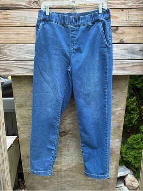 Gloria Vanderbilt Stretchy Blue Elastic Waist Jeans Size Medium